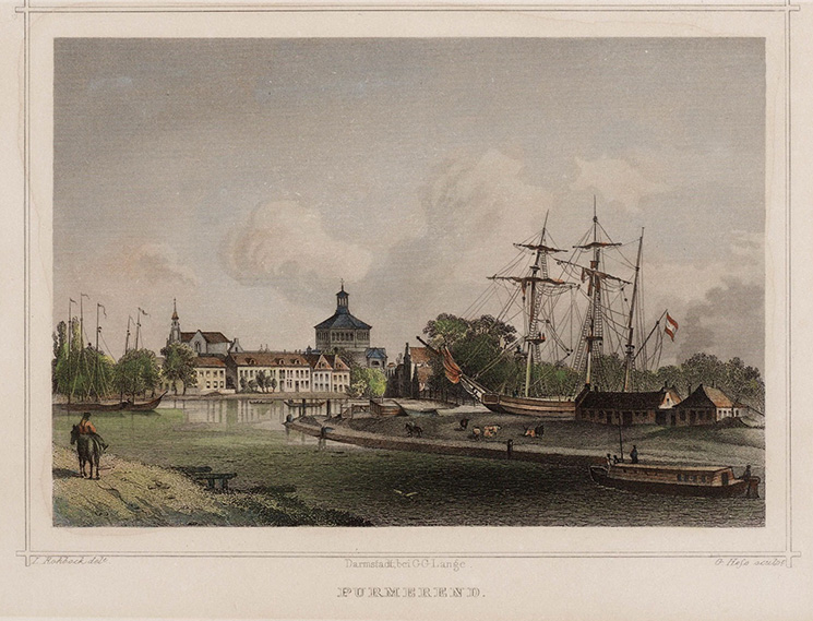 Het Noord-Hollands kanaal nabij Purmerend, vervaardigd door I. Rohbock en G.G. Langge, 1860.