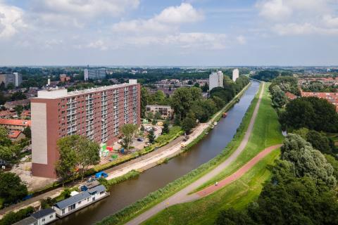 Luchtfoto van D'Rode Garrelsflat in Wheermolen-Oost
