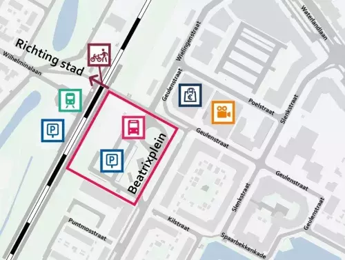 beatrixplein op plattegrond naast station