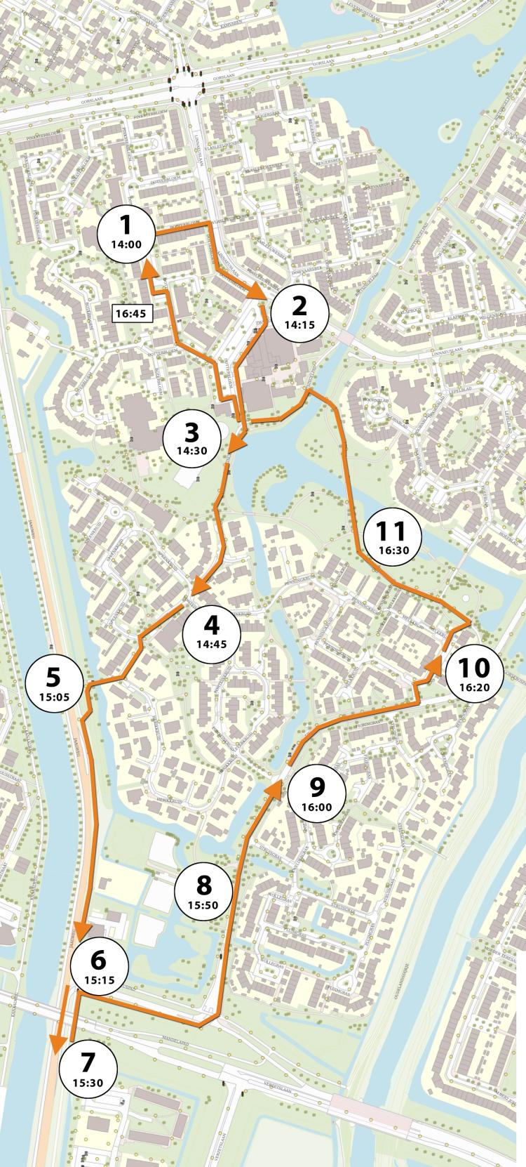 route voor wijkschouw de gors-zuid